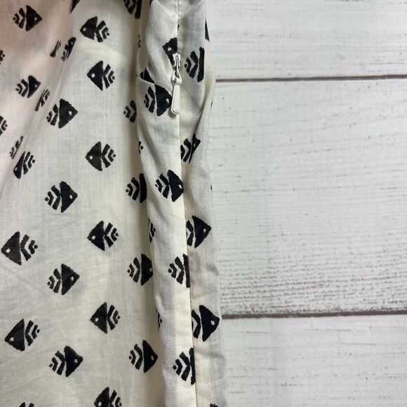 Tory Burch Kingfish Print Sequin Embellished Ivory Cotton Tunic Size 8 NWT - Picture 9 of 11